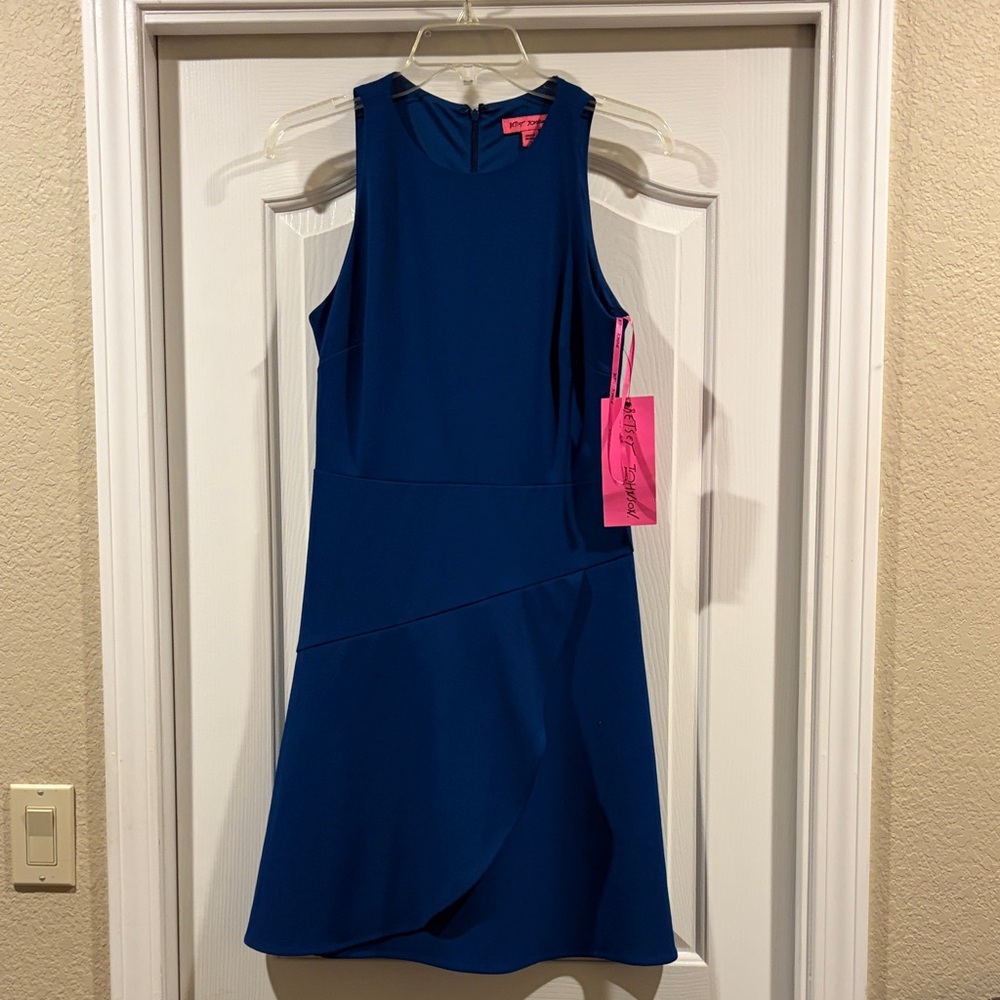 Betsey Johnson Asymmetrical Blue Dress NWT size 4